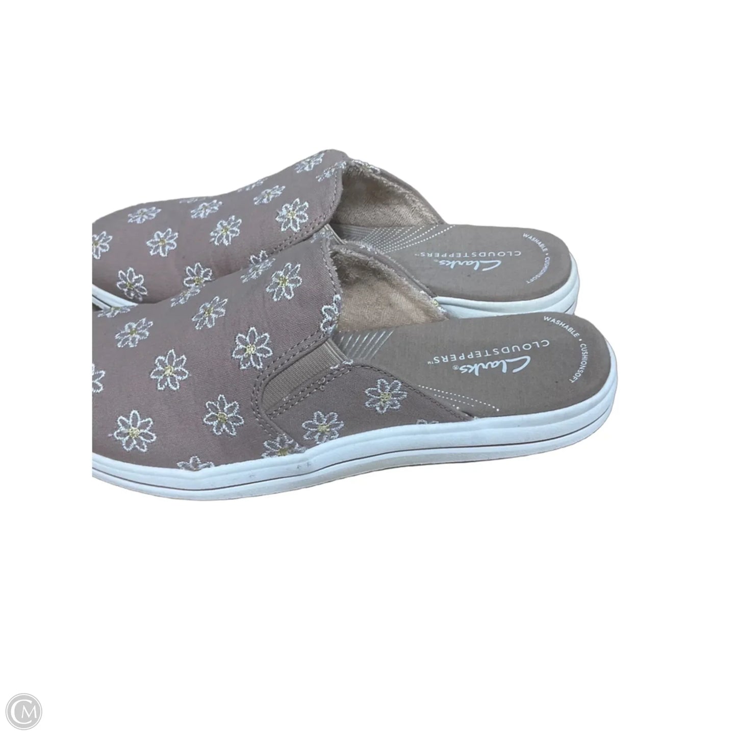 Shoes Flats By Clarks In Pink & White, Size: 6