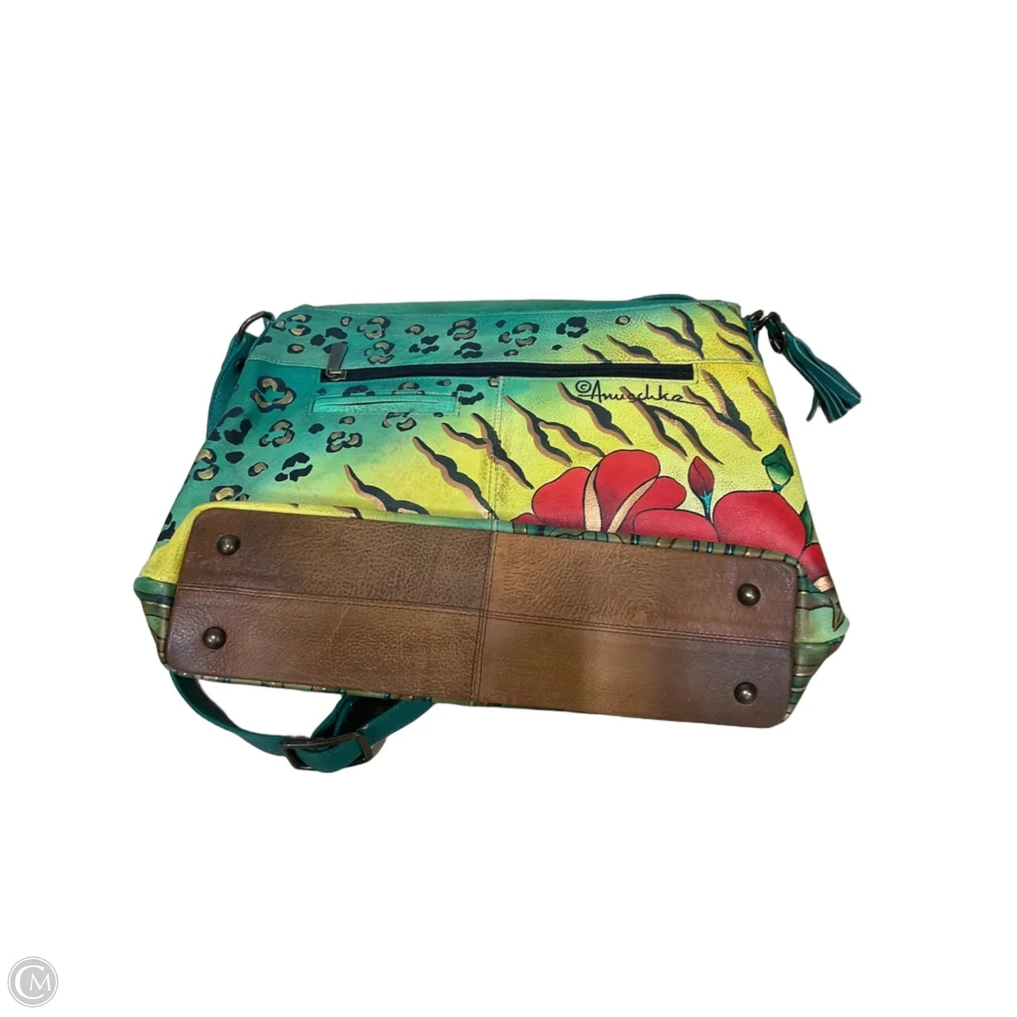 Handbag Leather By Anuschka, Size: Medium