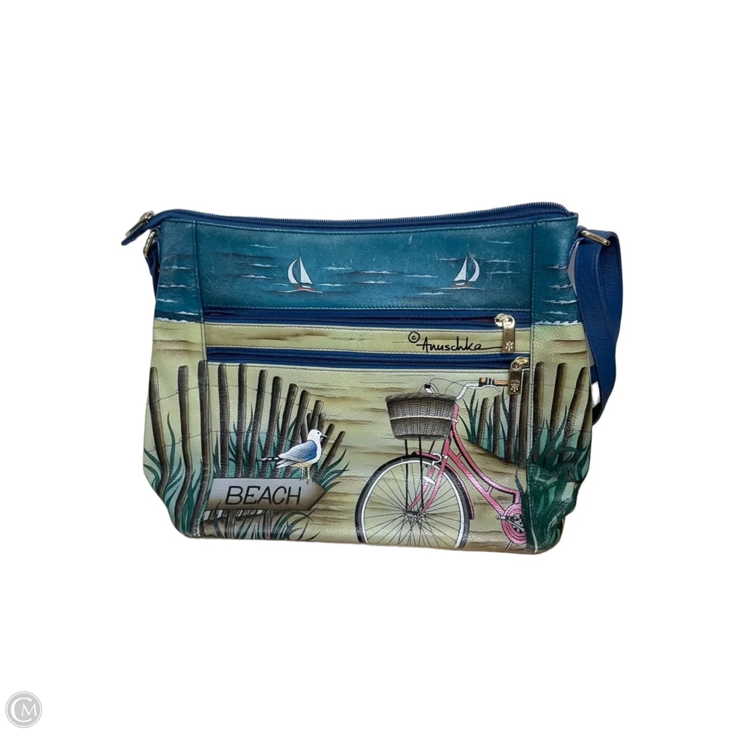 Handbag Leather By Anuschka, Size: Medium