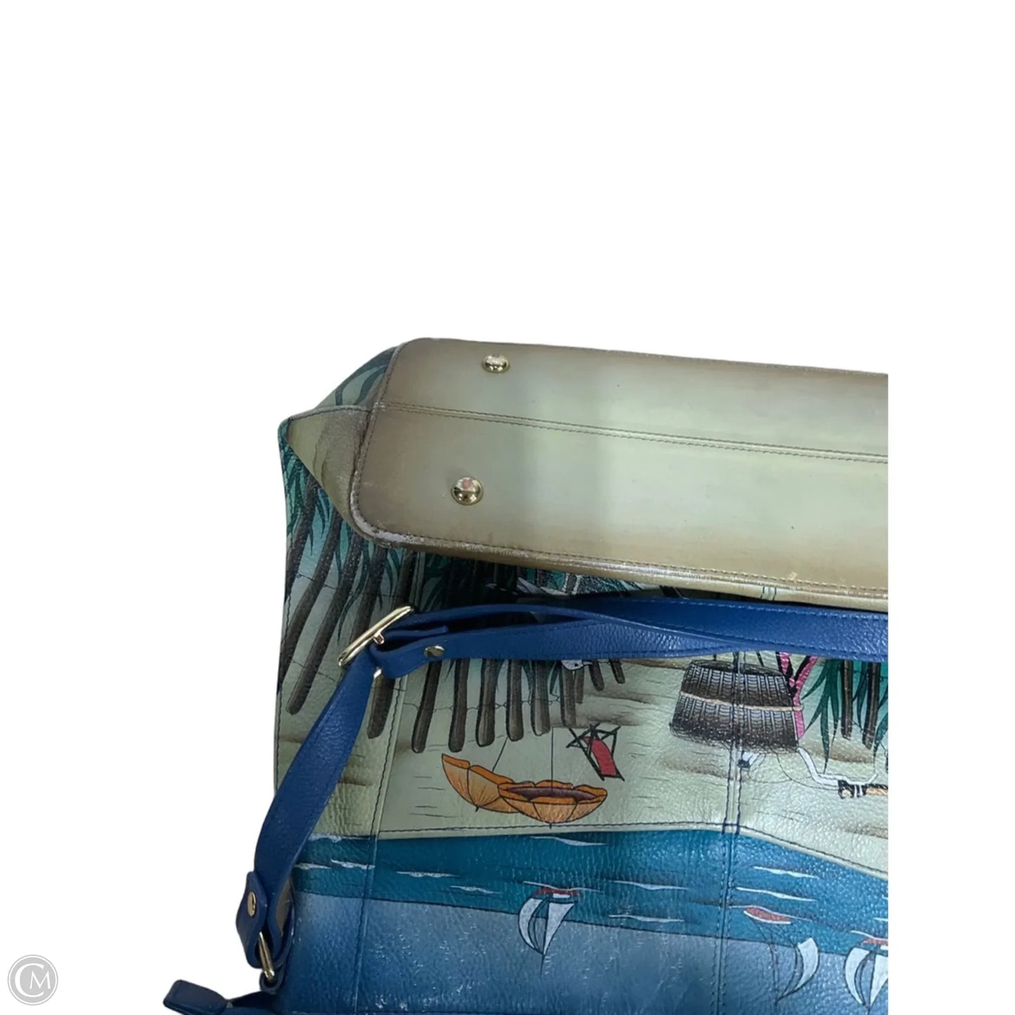 Handbag Leather By Anuschka, Size: Medium