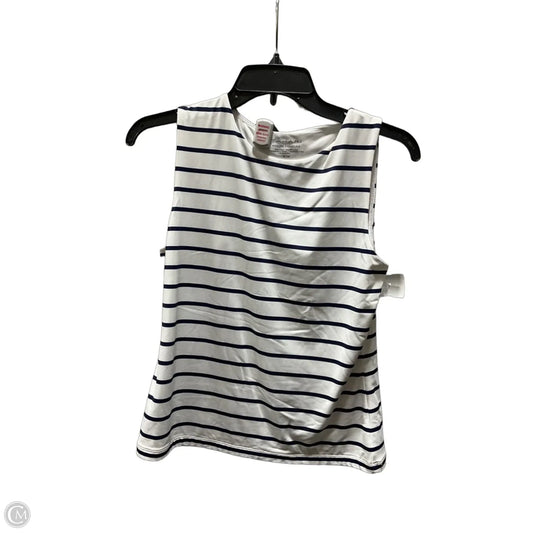 Top Sleeveless By Tahari In Blue & Cream, Size: M