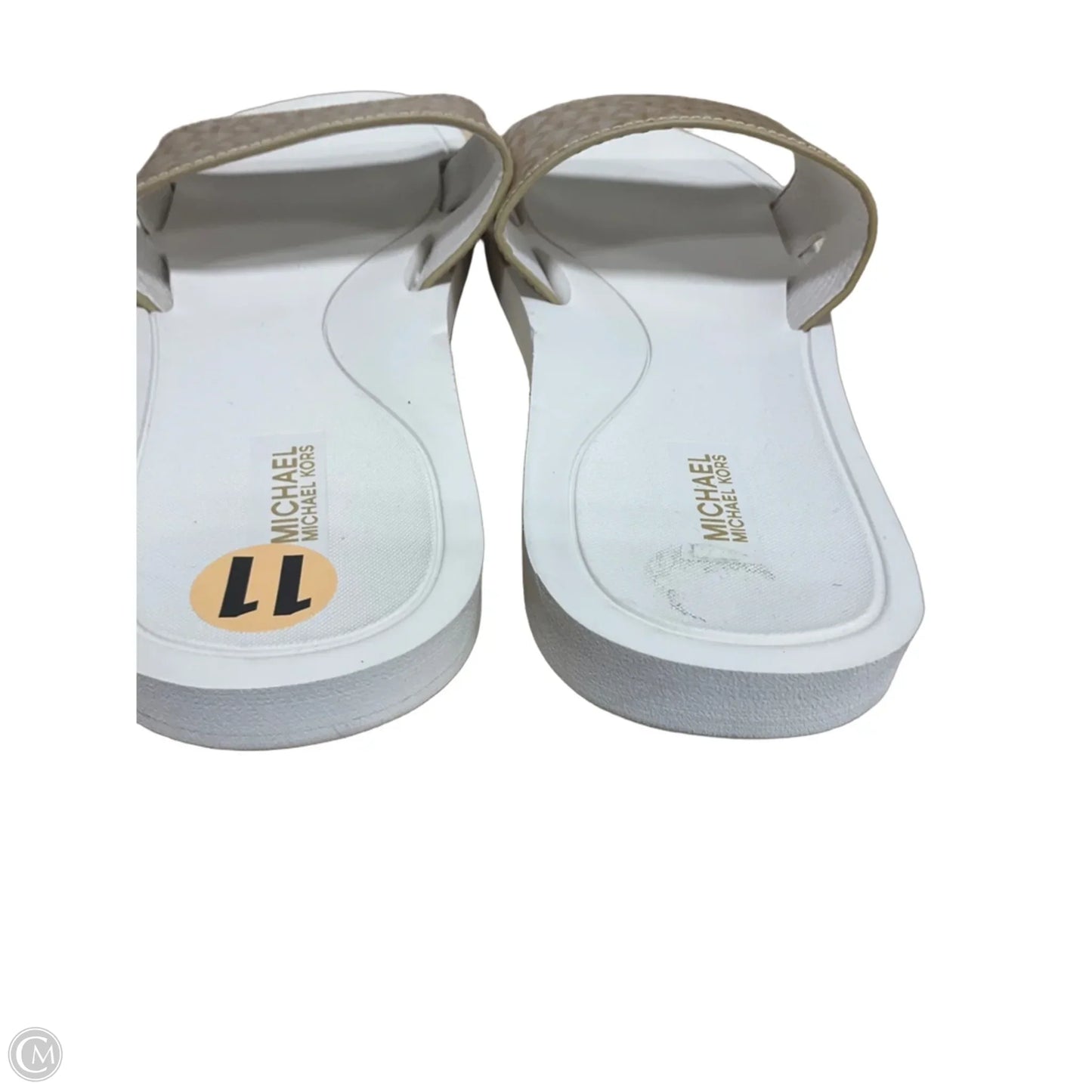 Shoes Flats By Michael By Michael Kors In Gold & White, Size: 11