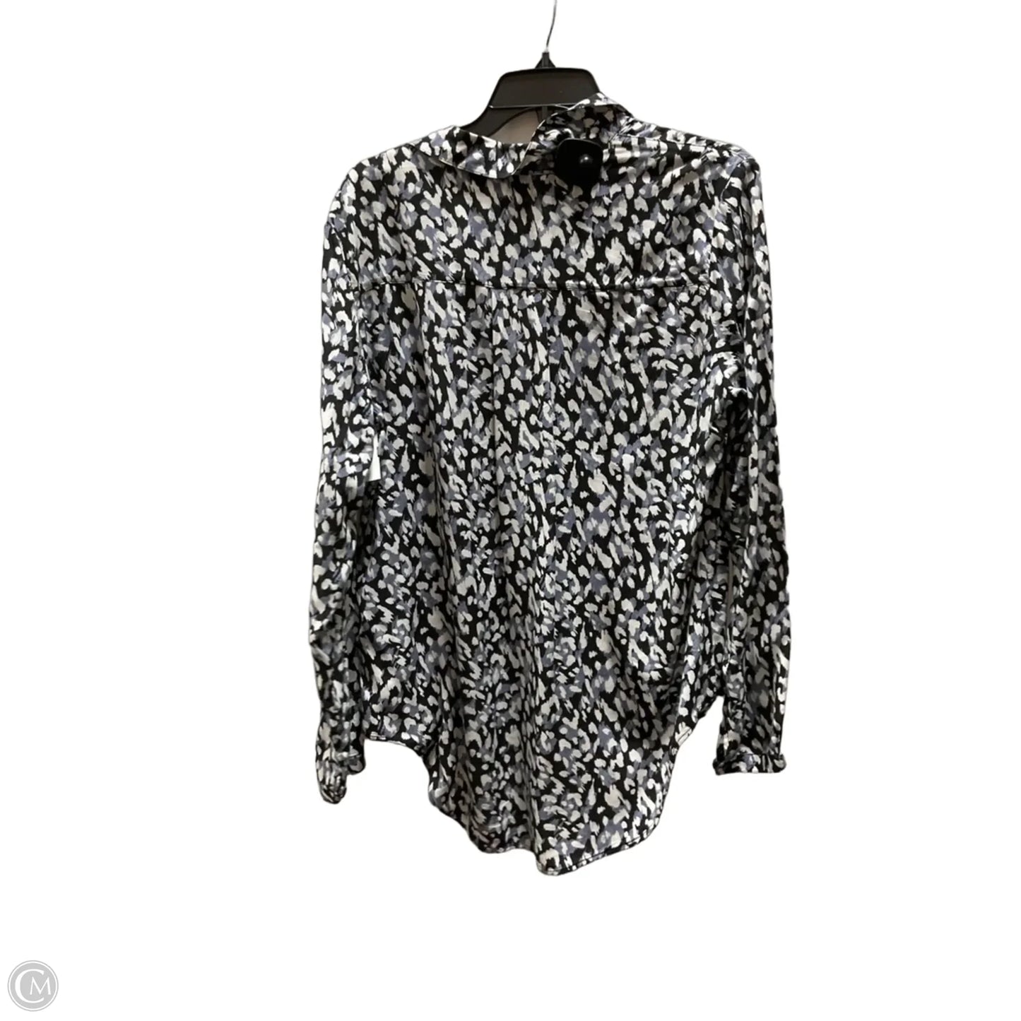 Blouse Long Sleeve By Cloth & Stone In Blue & White, Size: M