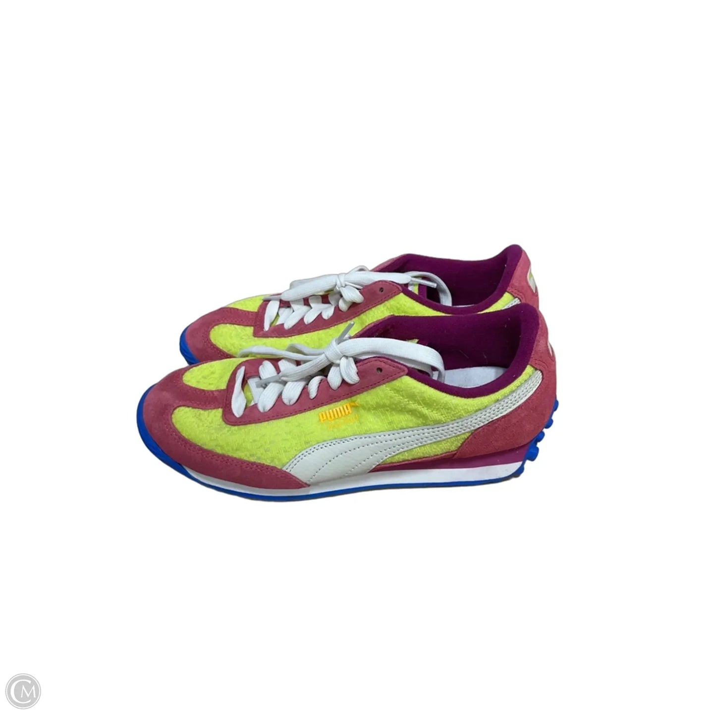 Shoes Athletic By Puma In Pink & Yellow, Size: 8