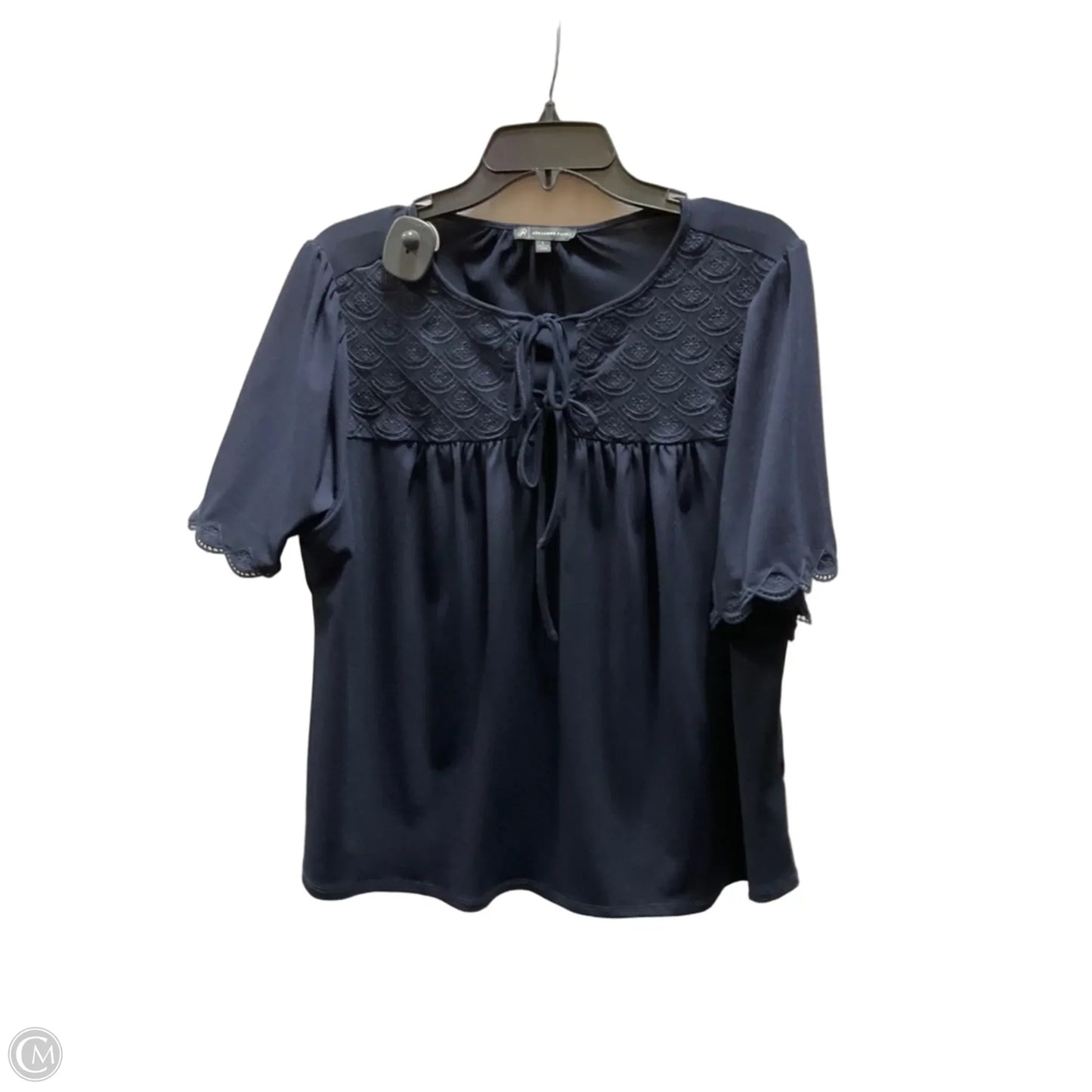 Top Short Sleeve By Adrianna Papell In Blue, Size: L