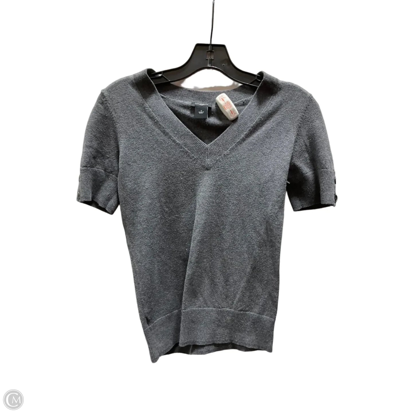 Top Short Sleeve By Ann Taylor In Grey, Size: S