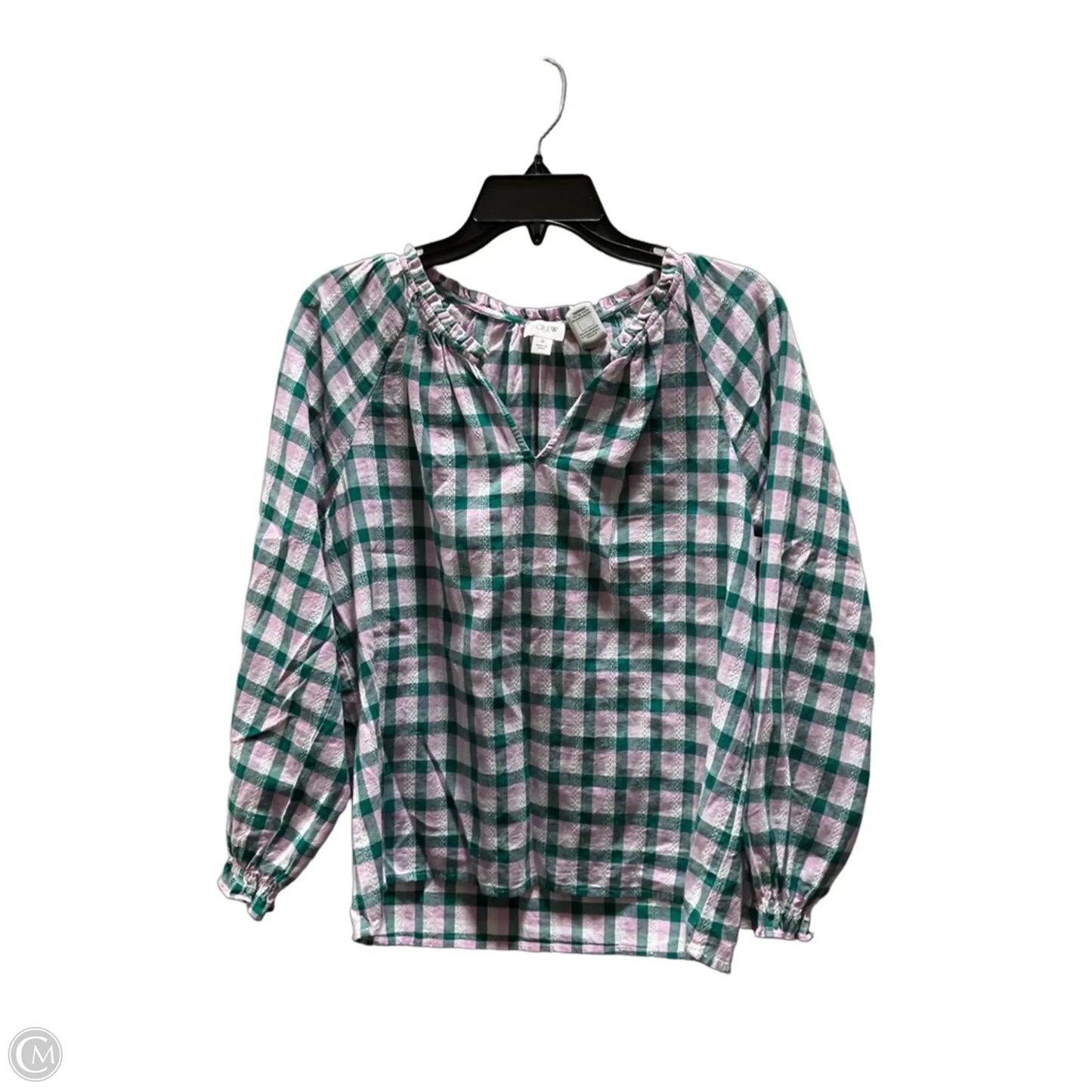 Top Long Sleeve By J. Crew In Green & Pink, Size: S