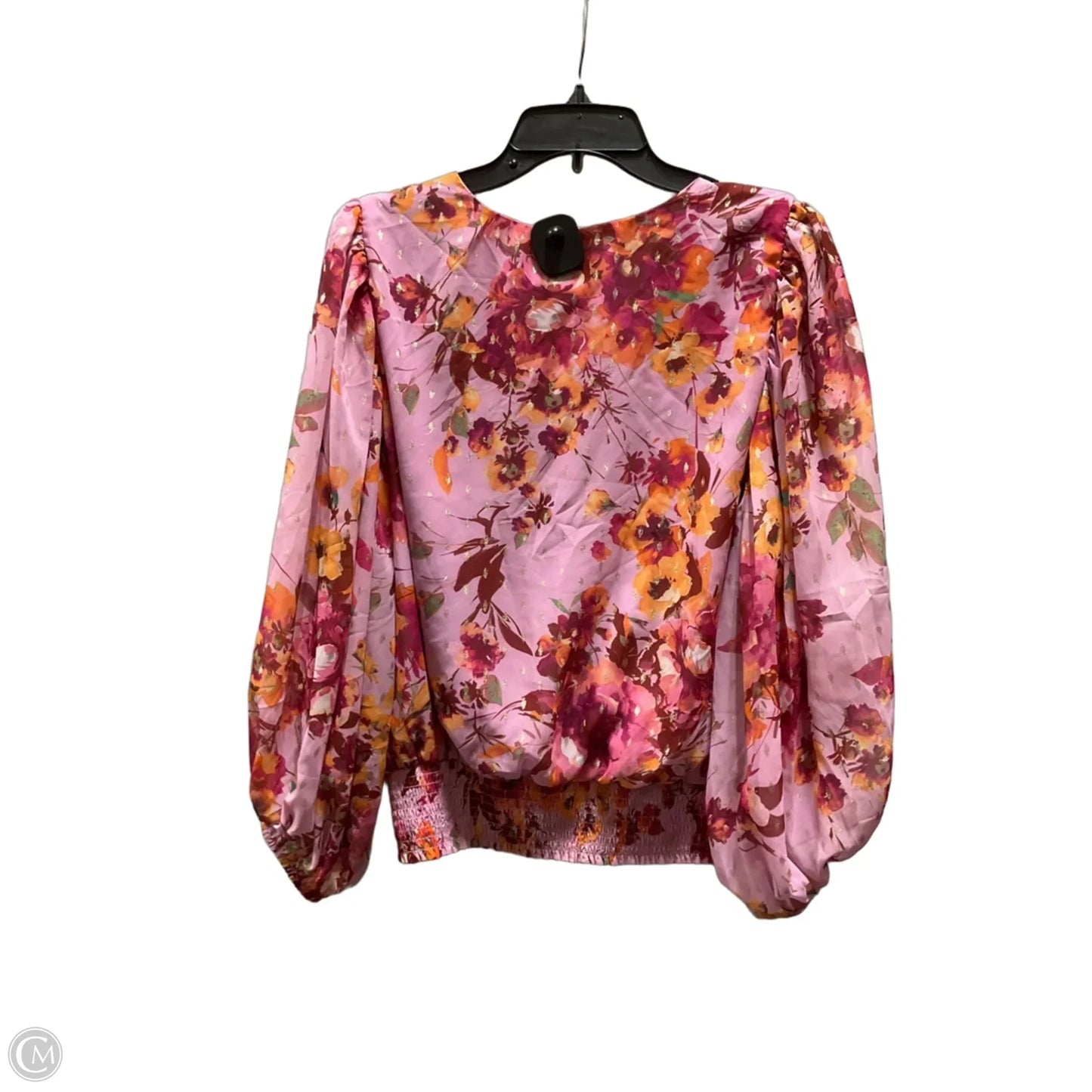 Top 3/4 Sleeve By Msk In Floral Print, Size: L