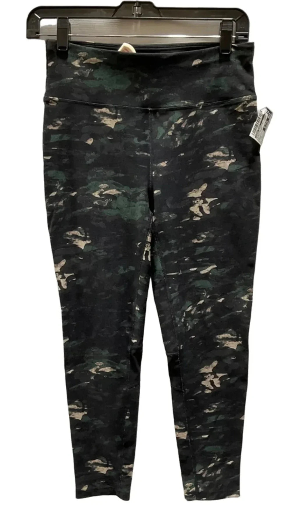 Athletic Leggings By Donna Karan In Black & Green, Size: S
