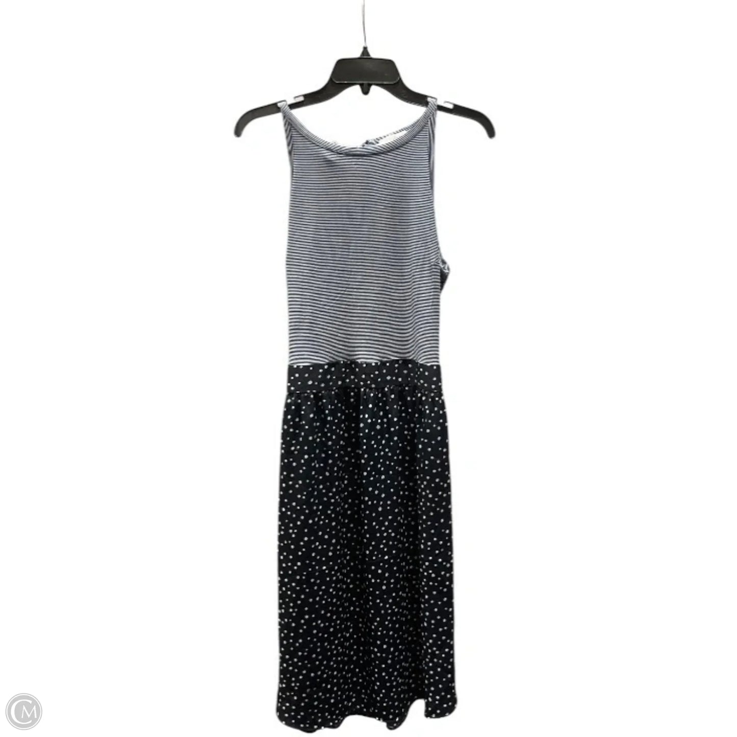 Dress Casual Midi By Loft In Blue & White, Size: 12