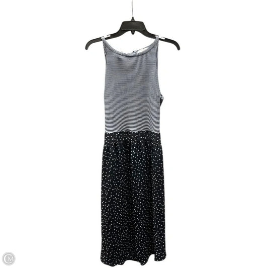 Dress Casual Midi By Loft In Blue & White, Size: 12