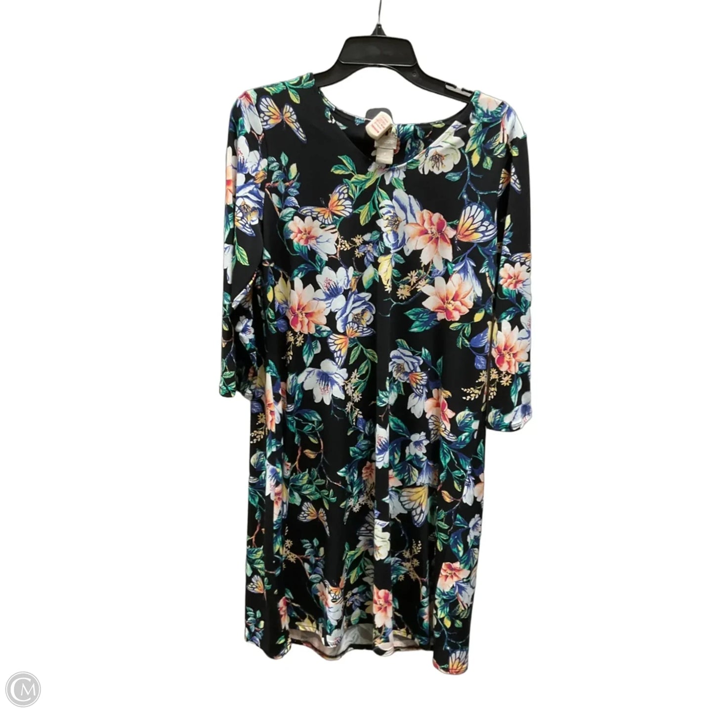 Dress Casual Midi By Chicos In Floral Print, Size: M