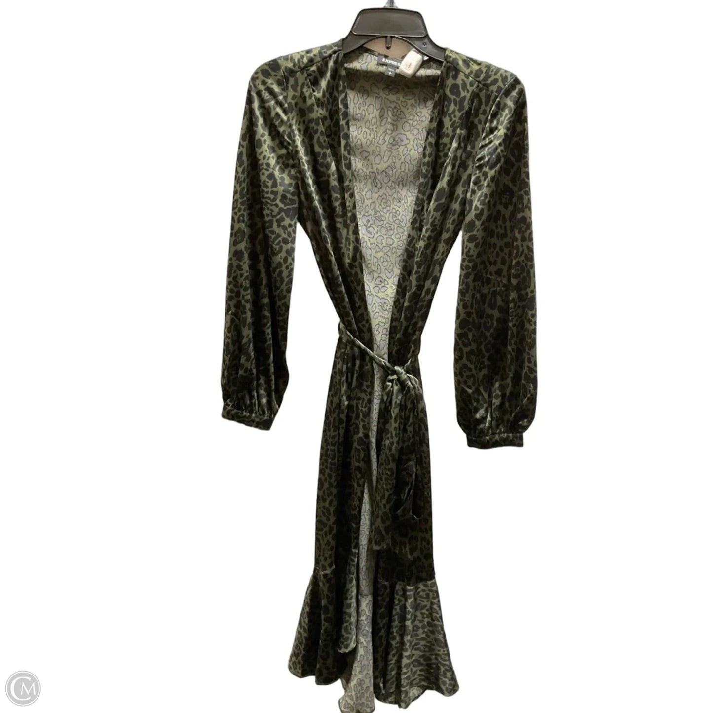 Dress Casual Midi By Express In Black & Green, Size: S