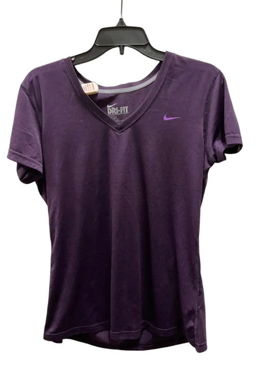 Athletic Top Short Sleeve By Nike In Purple, Size: L
