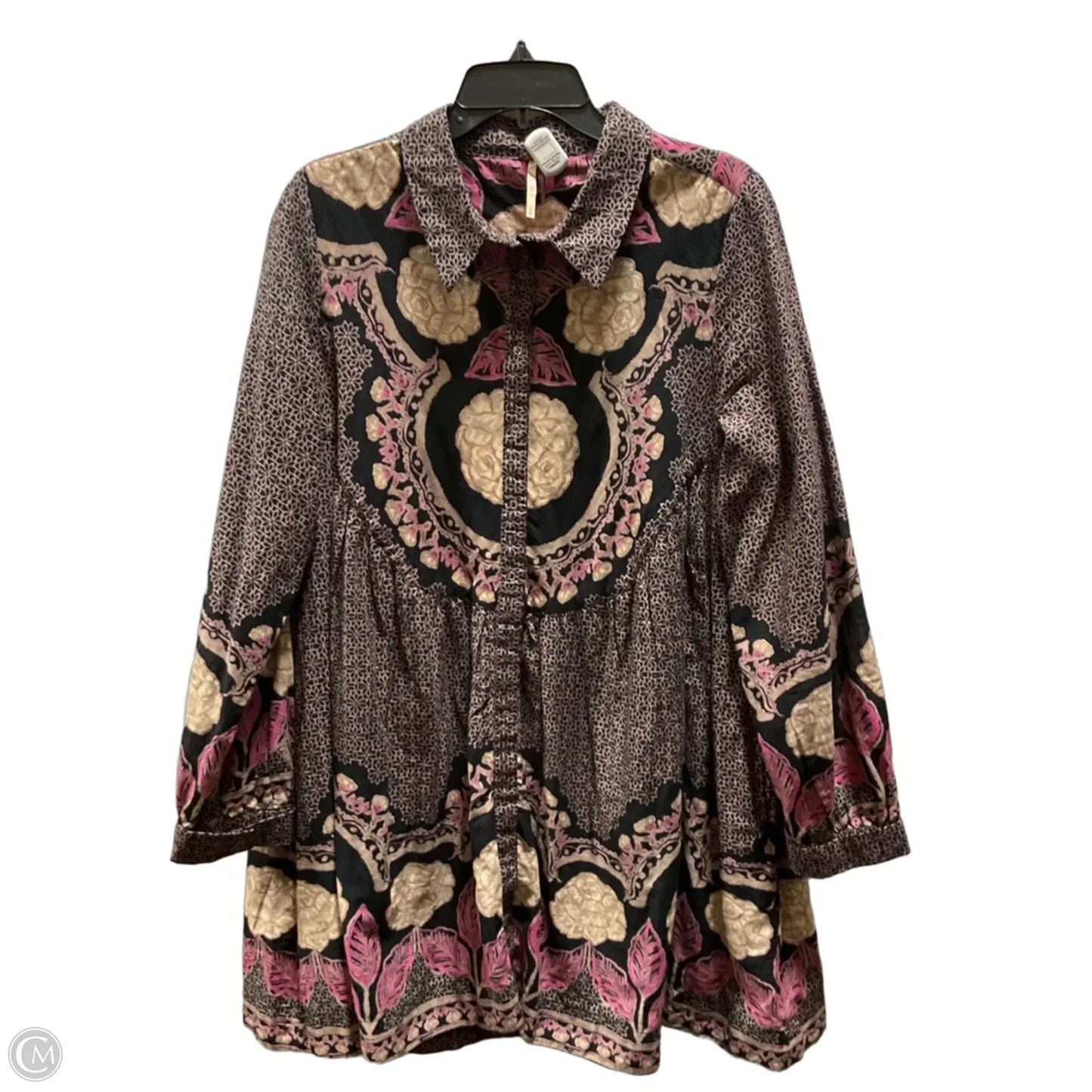 Dress Casual Midi By Free People In Black & Pink, Size: M