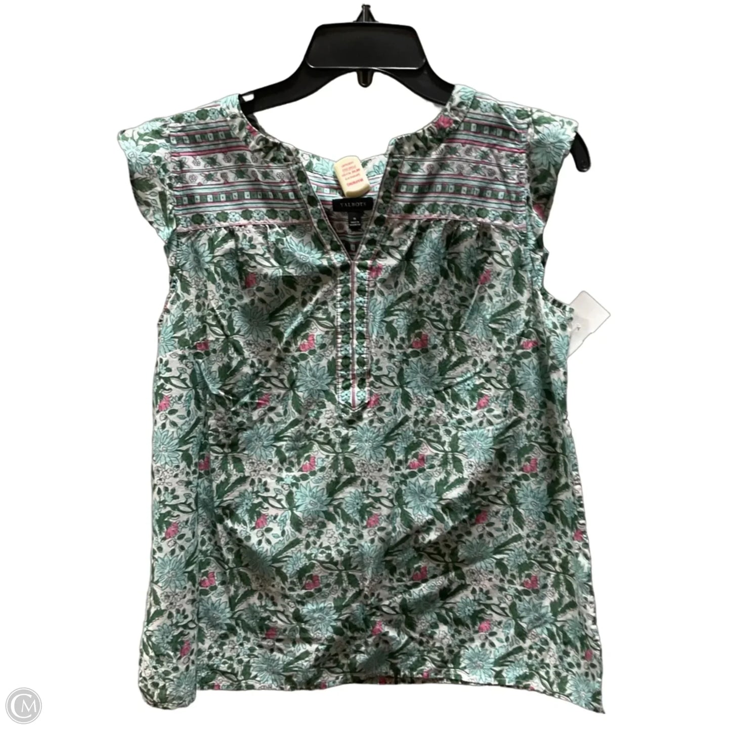 Top Short Sleeve By Talbots In Green, Size: M