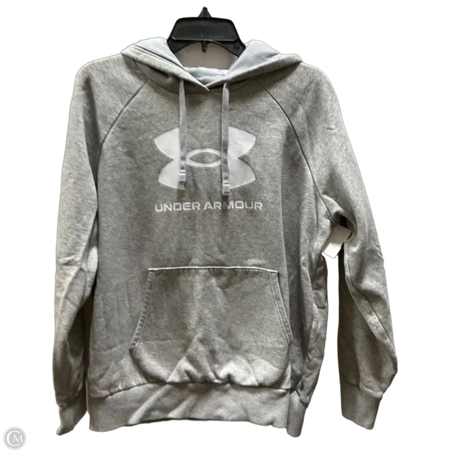 Athletic Sweatshirt Hoodie By Under Armour In Grey, Size: L