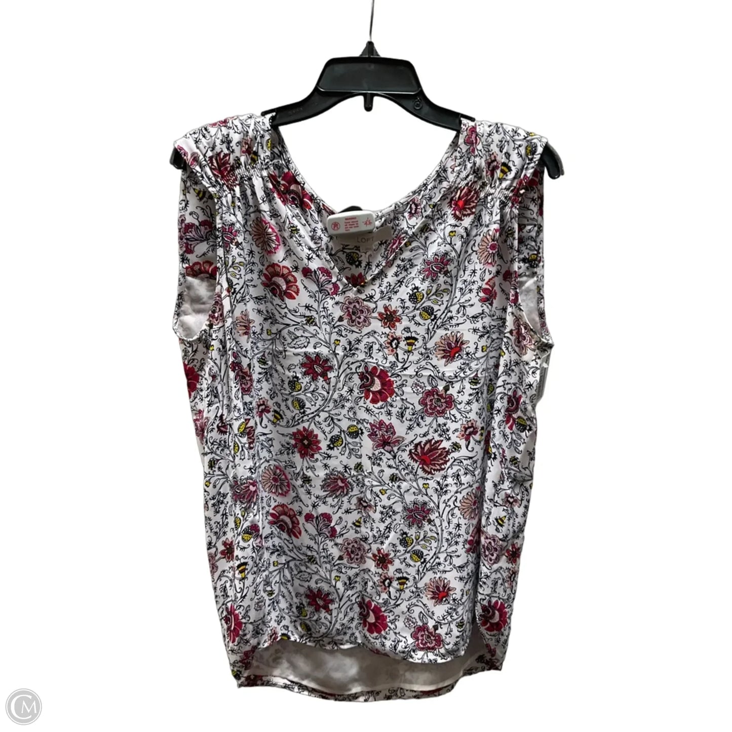 Top Sleeveless By Loft In Floral Print, Size: L
