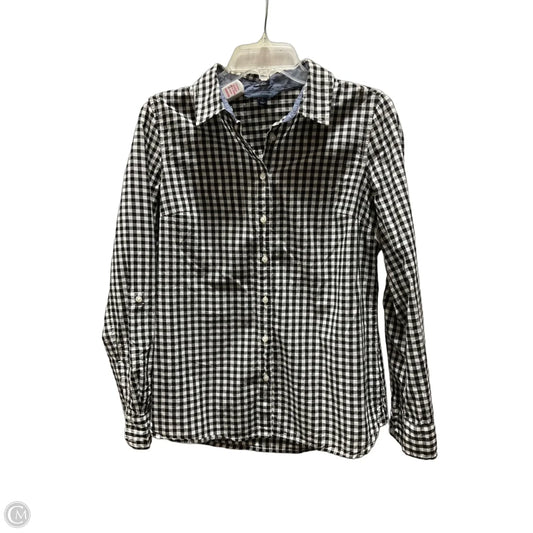 Blouse Long Sleeve By Tommy Hilfiger In Black & White, Size: M