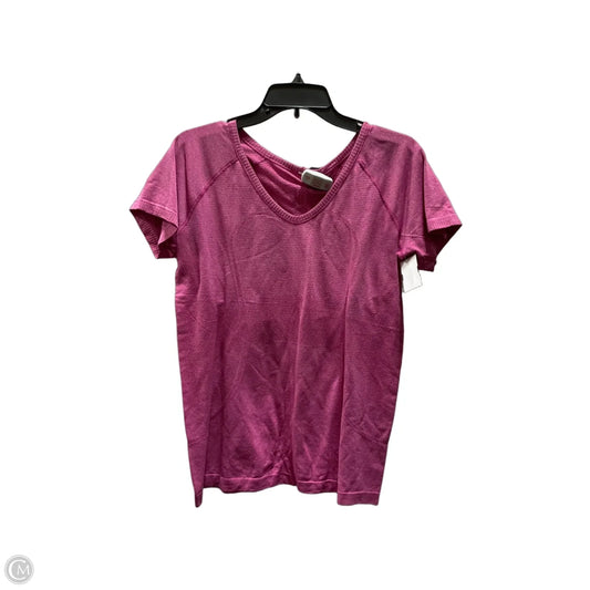 Athletic Top Short Sleeve By Lululemon In Pink, Size: 12
