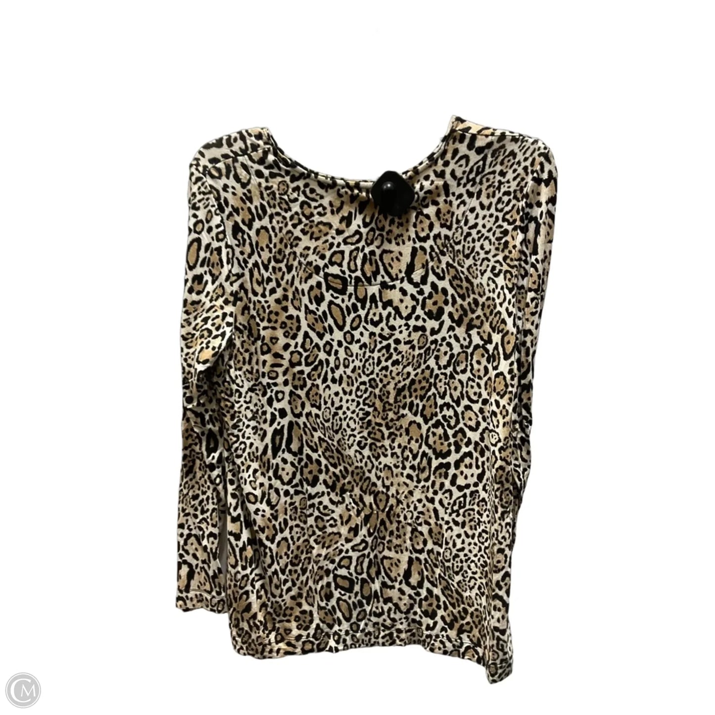 Top Long Sleeve By Chicos In Leopard Print, Size: M