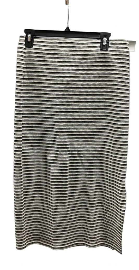 Skirt Midi By Loft In Striped Pattern, Size: M