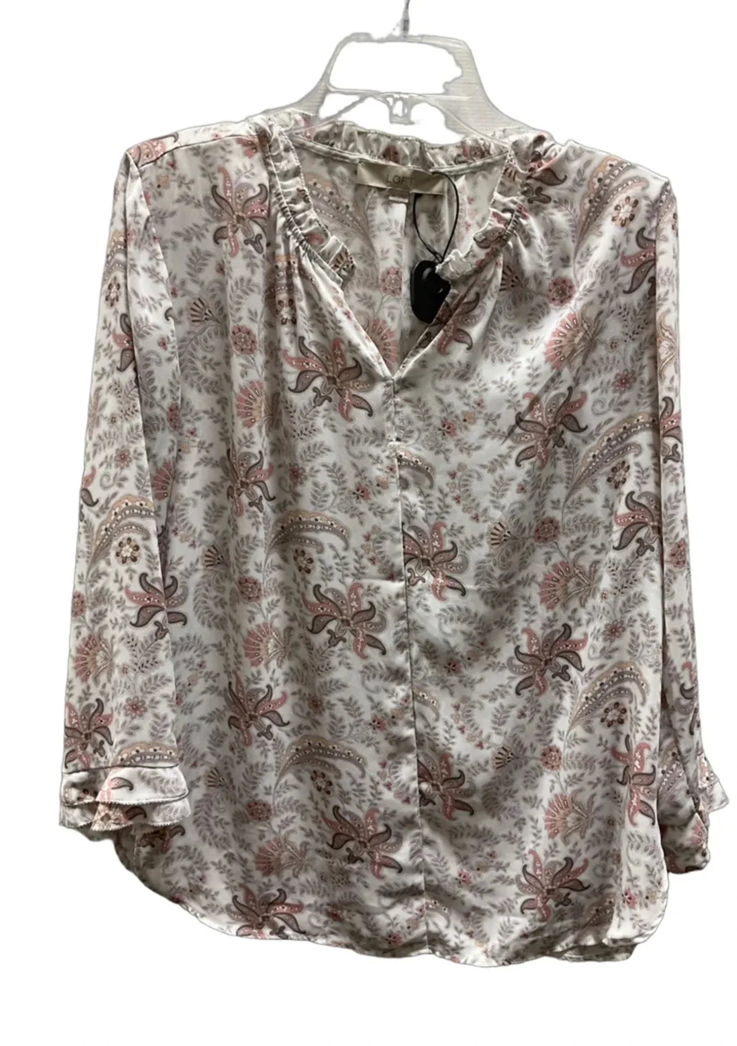 Top Long Sleeve By Loft In Pink & Purple, Size: M