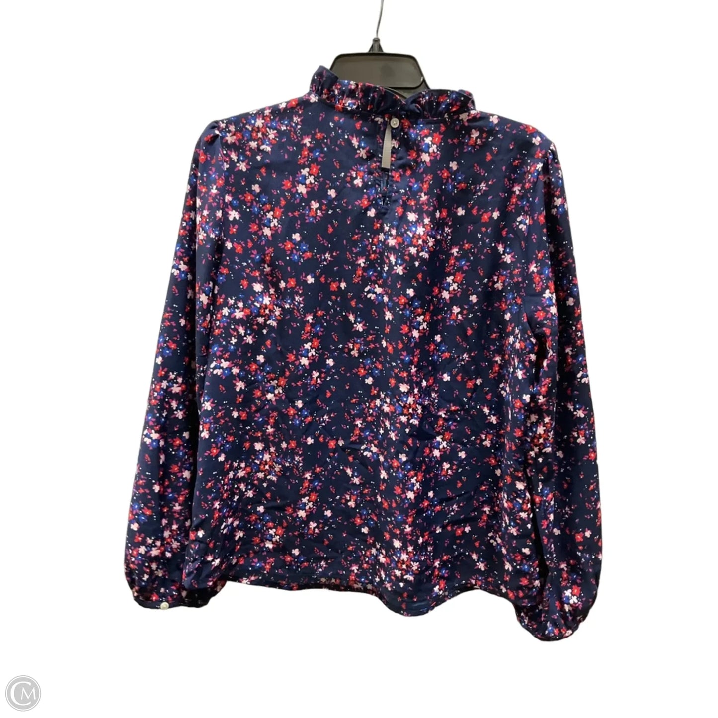 Top Long Sleeve By J. Crew In Blue & Red, Size: M