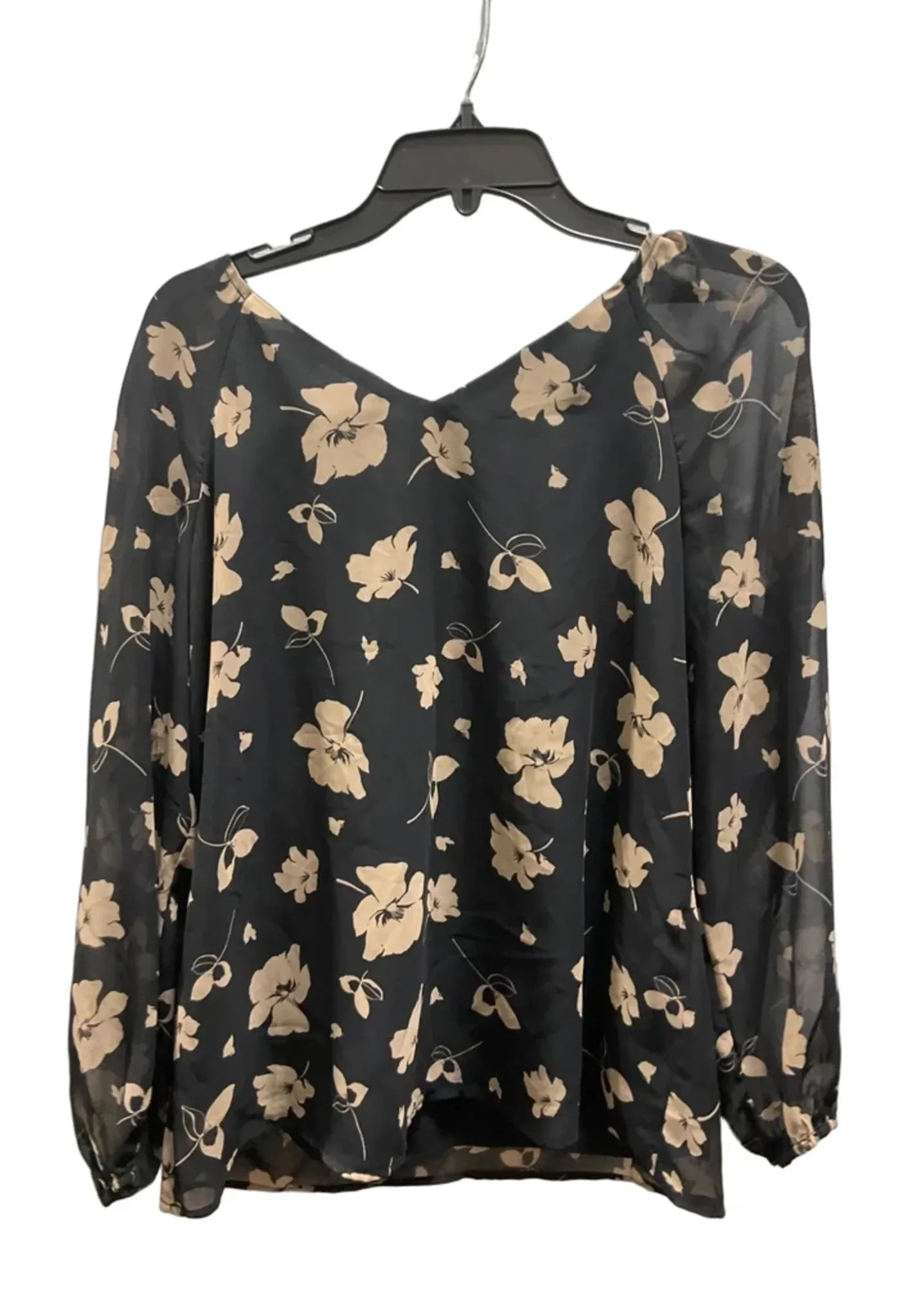 Top Long Sleeve By Nine West In Black & Brown, Size: M
