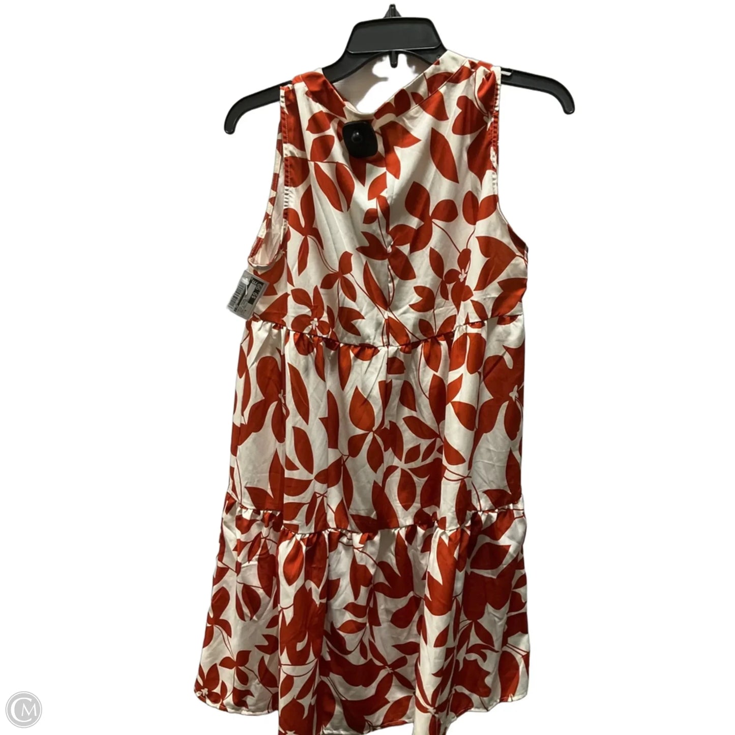 Dress Casual Midi By Cmf In Cream & Orange, Size: M