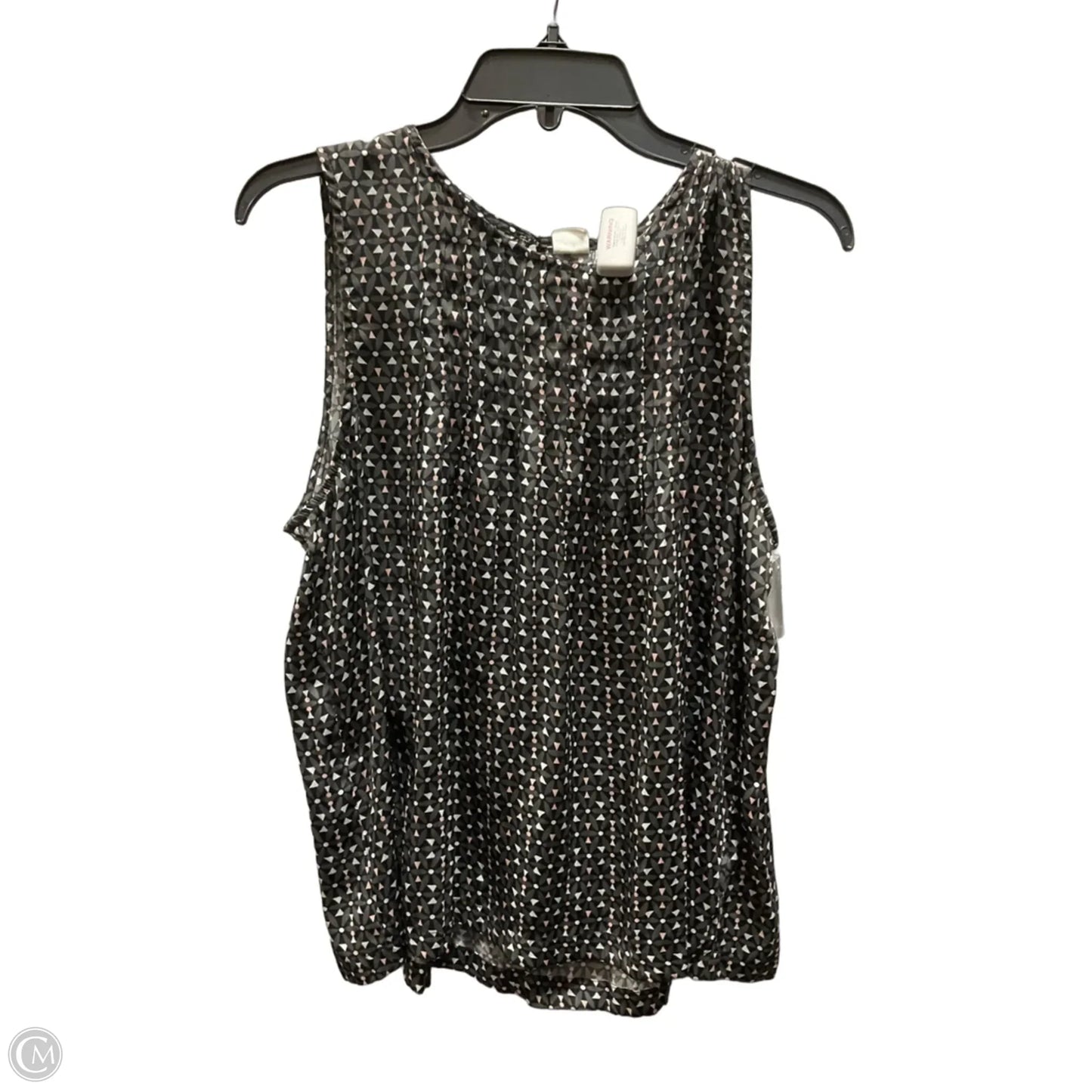 Top Sleeveless By Gap In Black & Grey, Size: L