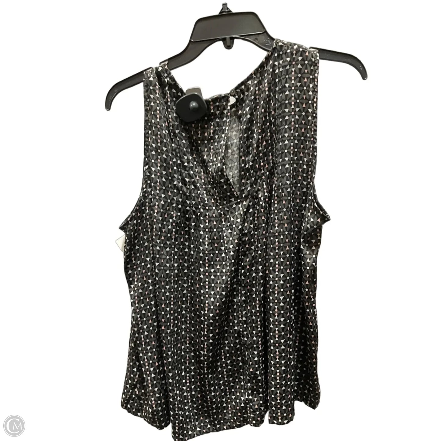 Top Sleeveless By Gap In Black & Grey, Size: L