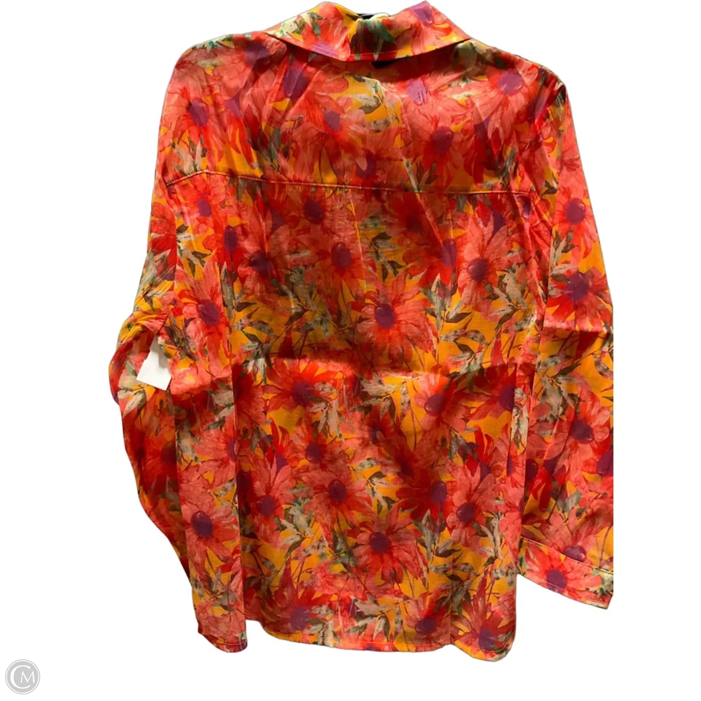 Blouse Long Sleeve By Anthropologie In Floral Print, Size: M