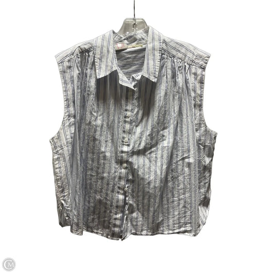 Top Sleeveless By Levis In Blue & Cream, Size: Xl