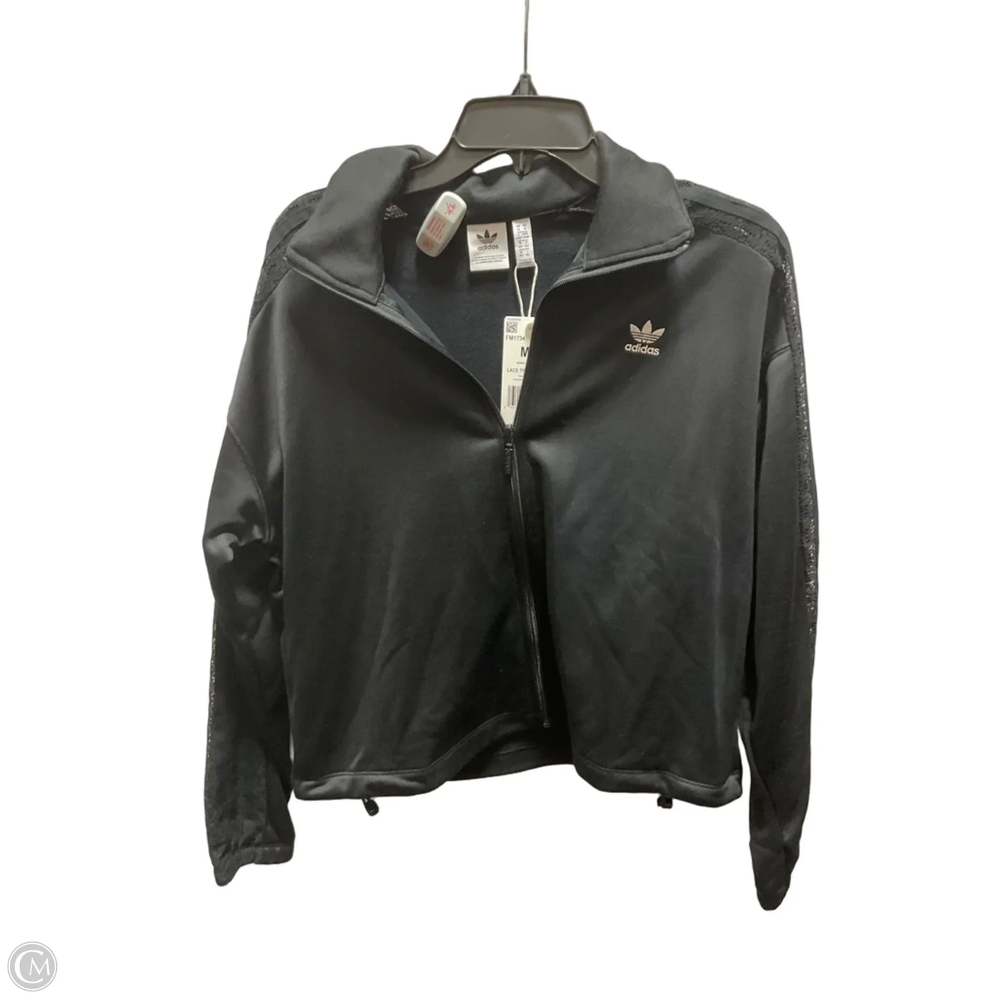 Athletic Jacket By Adidas In Black, Size: M