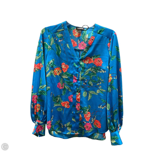 Top Long Sleeve By Express In Floral Print, Size: M