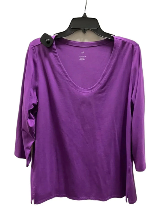 Top Long Sleeve Basic By J. Jill In Purple, Size: L