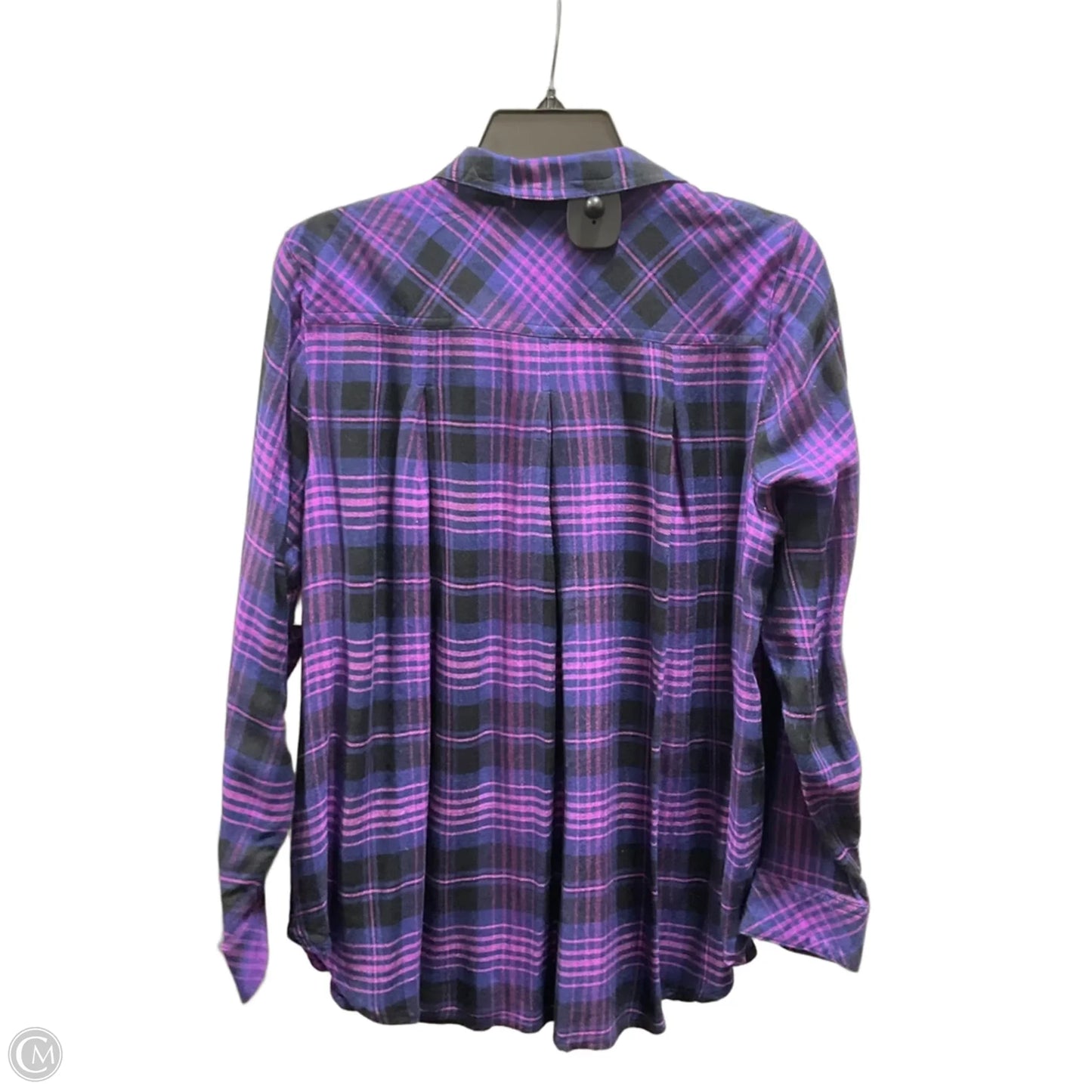 Top Long Sleeve By J. Jill In Plaid Pattern, Size: M