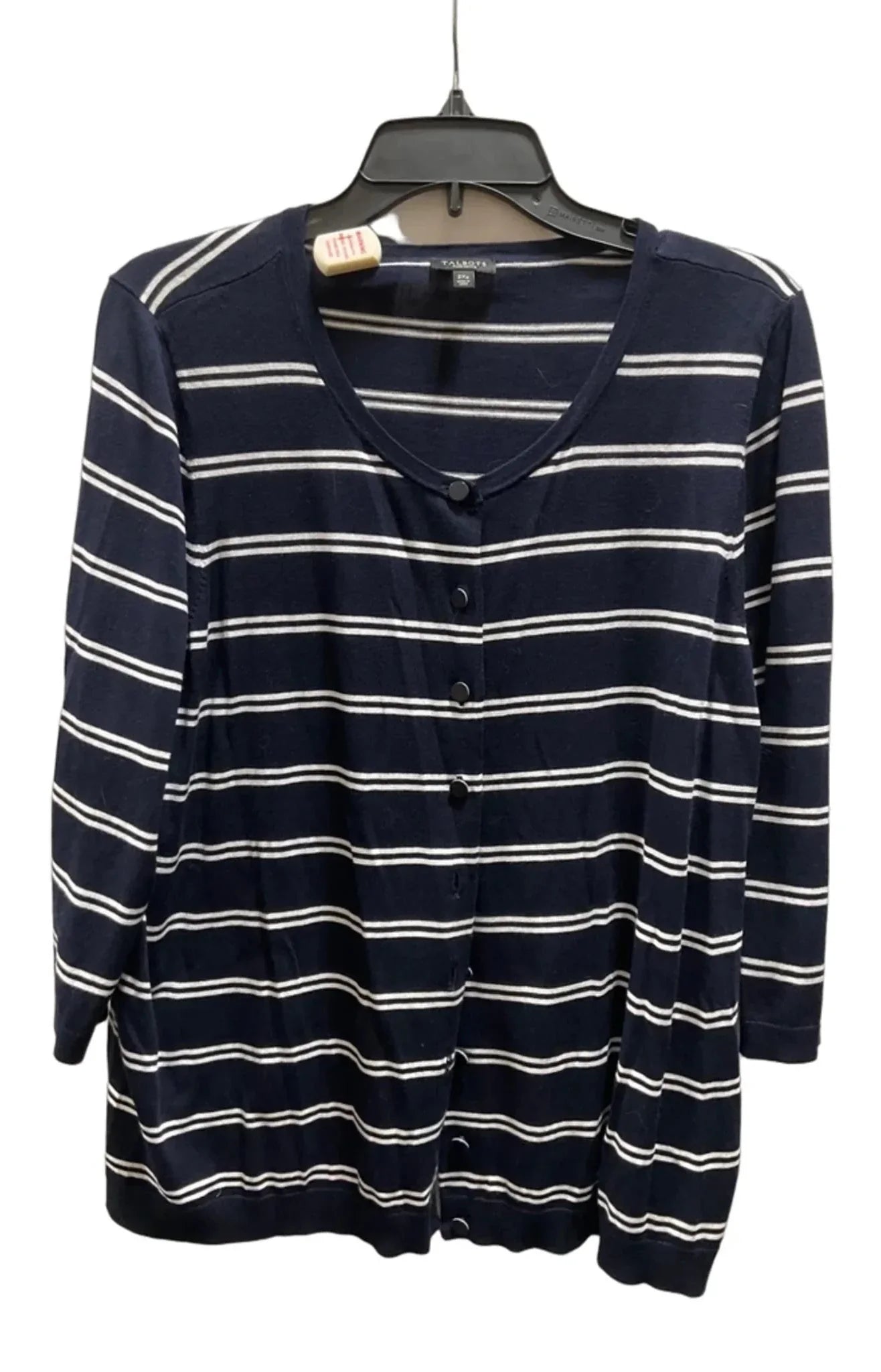 Cardigan By Talbots In Blue & White, Size: 2x