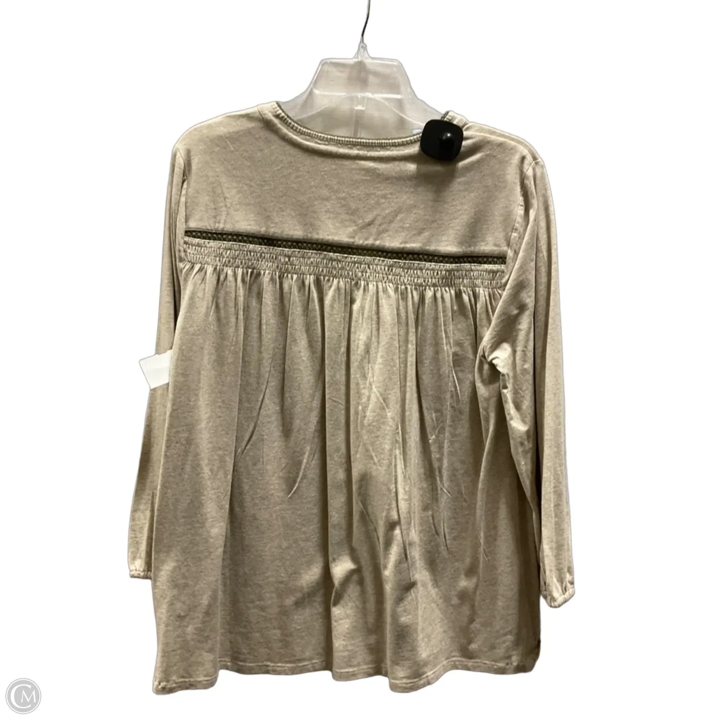 Top Long Sleeve By J. Jill In Cream & Green, Size: L
