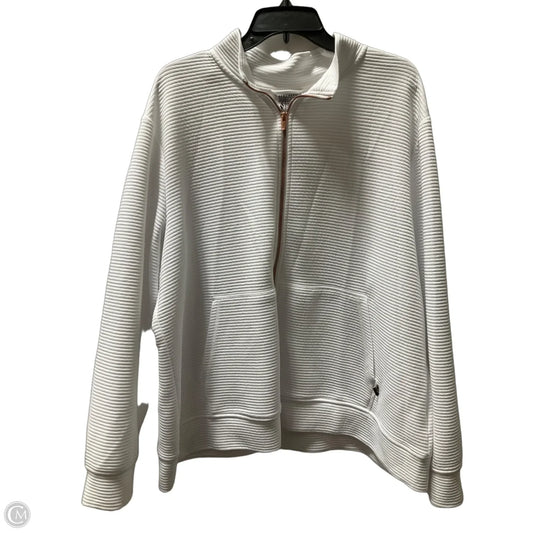 Athletic Jacket By Clothes Mentor In White, Size: 3x