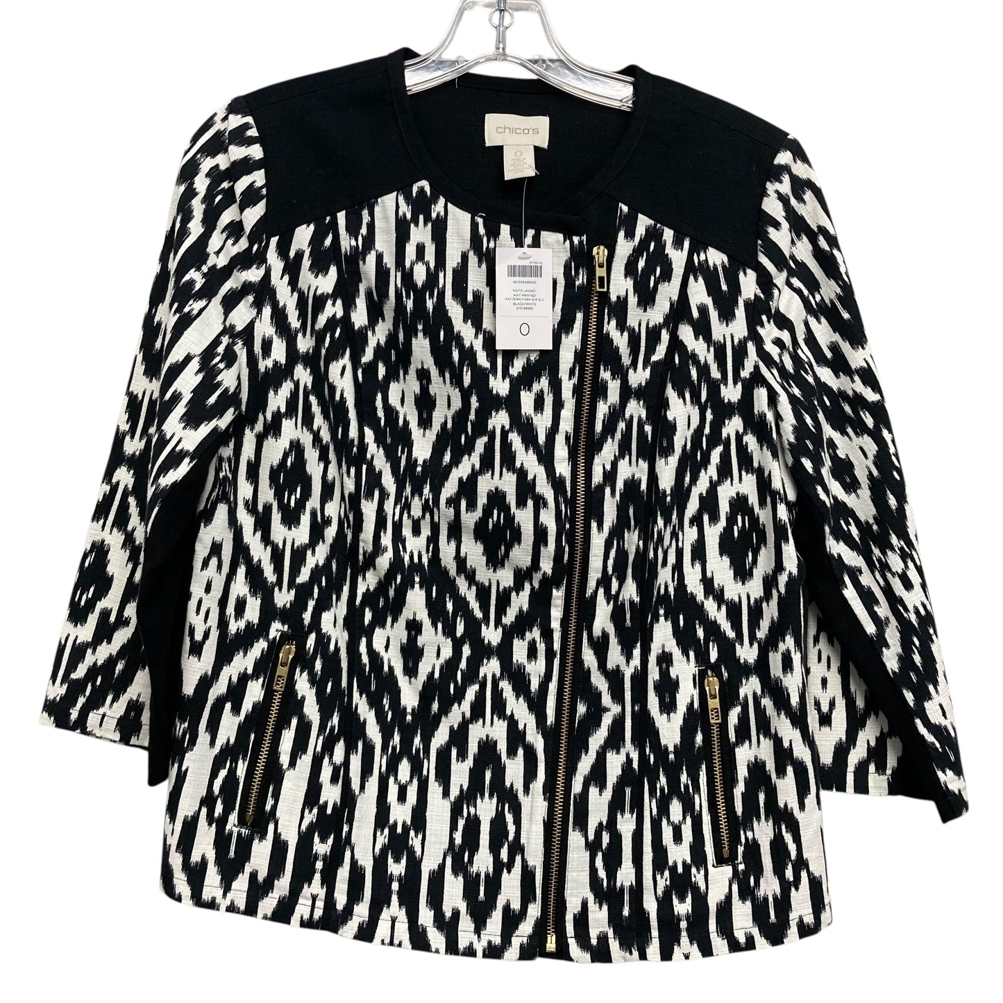 Blazer By Chicos In Black & White, Size:S