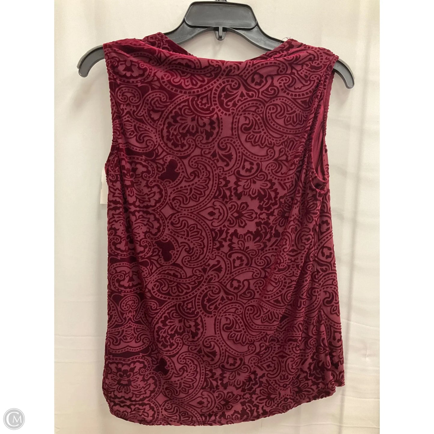 Top Sleeveless By Dana Buchman In Maroon, Size: S