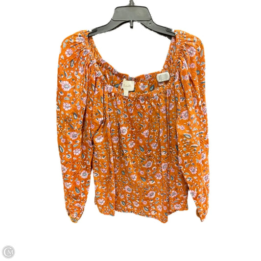 Top Long Sleeve By Cmc In Floral Print, Size: L