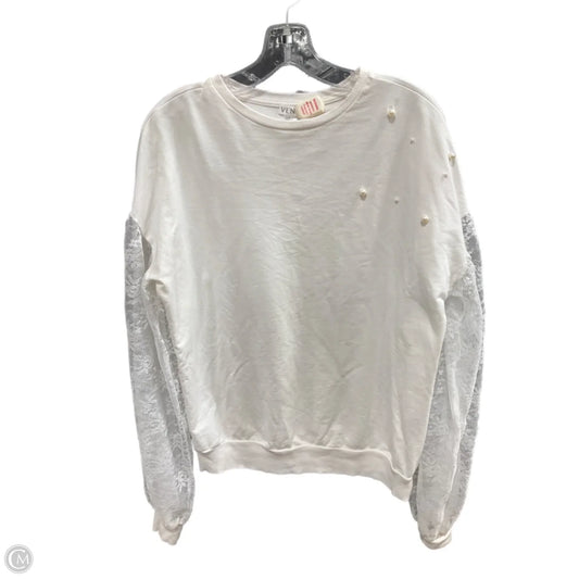 Top Long Sleeve By Venus In White, Size: S