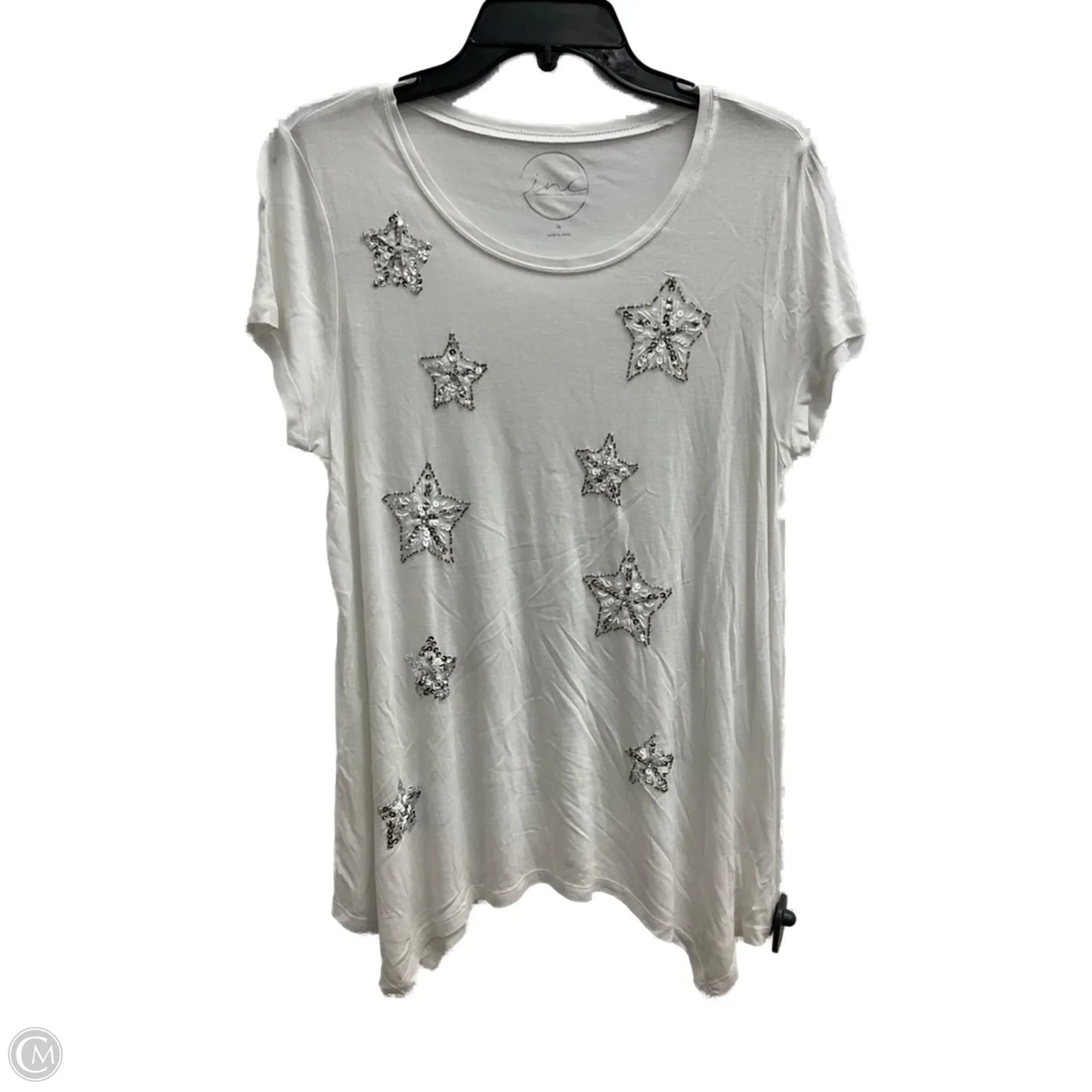 Top Short Sleeve By Inc In White, Size: M