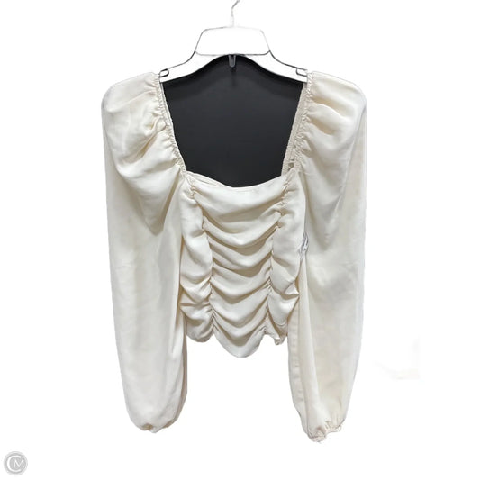 Top Long Sleeve By Express In Cream, Size: Xs