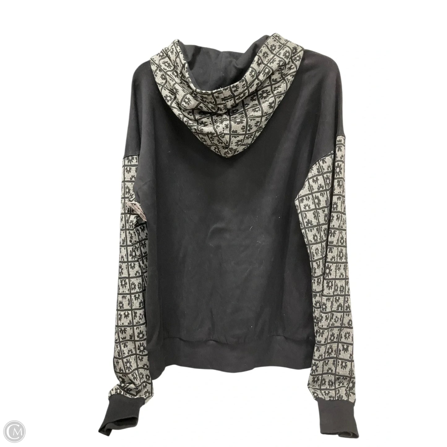 Sweatshirt Hoodie By Cmb In Black & Cream, Size: L