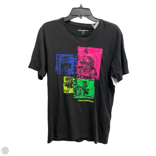 Top Short Sleeve Designer By Karl Lagerfeld In Black, Size: Sp