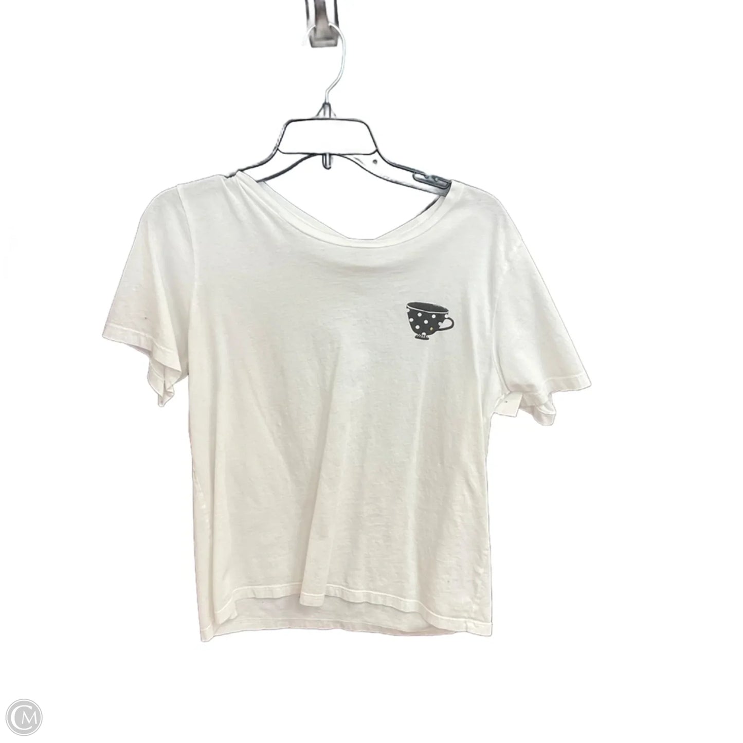 Top Short Sleeve Designer By Kate Spade In White, Size: L